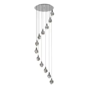 Aquaria 12 Light Cluster Pendant Ceiling Light Chrome, Transparent 3000K 5400Lm