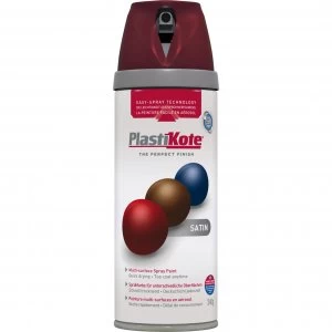 Plastikote Premium Satin Aerosol Spray Paint Wine Red 400ml