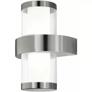 Loops - IP44 Outdoor Wall Light Stainless Steel & Glass 3.7W Built in LED Porch Lamp