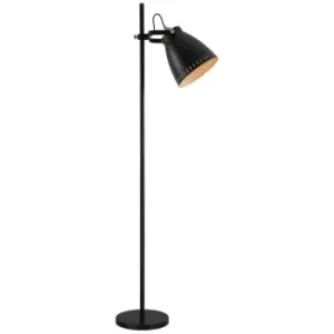 Luminosa Lighting - Adjustable Floor Lamp, 1 x E27, Matt Black, Antique Brass, Khaki