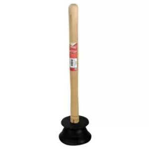 Kingfisher - WOODP2) 5" (13cm) Wooden Handled Sink Drain Plunger