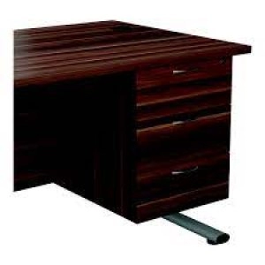 Jemini 655 Fixed Pedestal 3 Drawer Dark Walnut KF74417