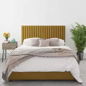 Piccadilly King Size Ottoman Bed in Deep Mustard Velvet