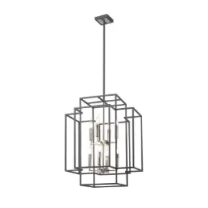 Delaware Ceiling Pendant, 8 Light E14, Anthracite, Satin Nickel