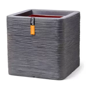 Capi Europe Square Planter Rib NL 40x40x40 - Dark Grey