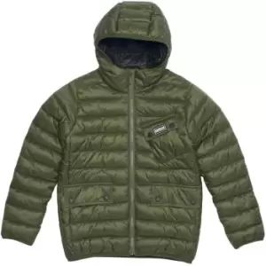 Barbour International Boys Ouston Hooded Quilted Jacket - Green