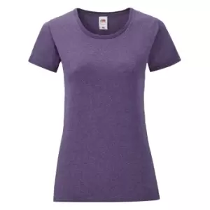 Fruit Of The Loom Womens/Ladies Iconic T-Shirt (XS) (Heather Purple)