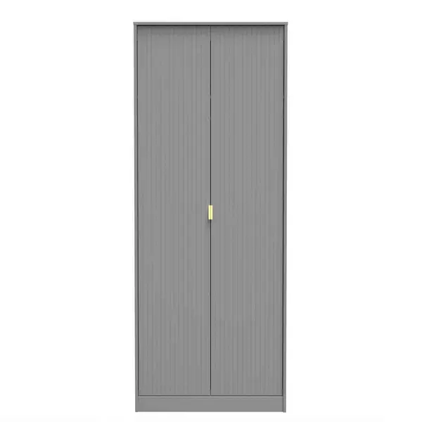 Welcome Furniture Ready Assembled Linear 2 Door Wardrobe In Dusk Grey