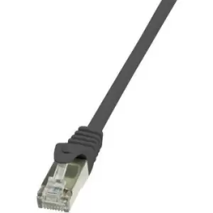 LogiLink CP1033S RJ45 Network cable, patch cable CAT 5e F/UTP 1m Black incl. detent