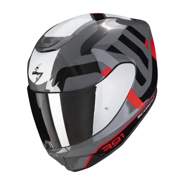 Scorpion Exo-391 Arok Grey-Red-Black Full Face Helmet S