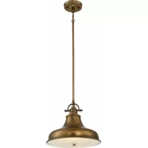 Loops - 1 Bulb Ceiling Pendant Light Fitting Weathered Brass LED E27 100W Bulb