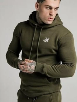 SikSilk Muscle Fit Overhead Hoodie - Khaki