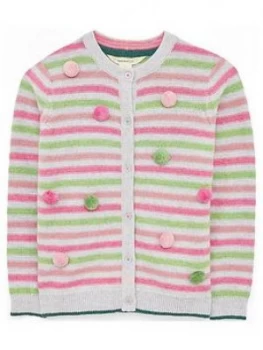 White Stuff Girls Clemmi Stripe Cardigan - Grey, Size Age: 9-10 Years, Women