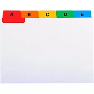 Exacompta Guide Cards A-Z, A7, White with Coloured Tabs, Pack of 10