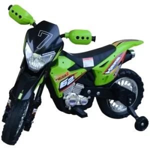 HOMCOM Childrens Motorbike Ride On Car Electric 6V Battery Kids Toy 4-Wheel in Green