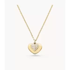 Michael Kors Womens Pav Heart 14K -Plated Sterling Silver Necklace - Gold