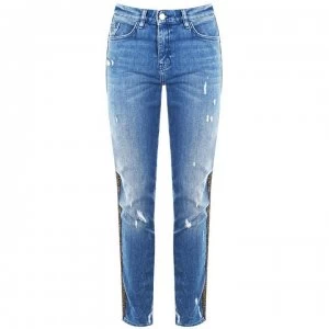 Biba Billie Logo Boyfriend Jeans - Blue