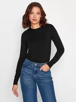 Long Tall Sally Black Crew Neck Jumper, Black, Size 14-16, Women