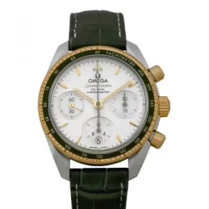 Speedmaster Co-Axial Chronograph 38mm Automatic Silver Dial Yellow Gold Ladies Watch