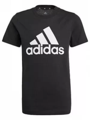 adidas Boys Junior B Bl Tee, Black/White, Size 4-5 Years