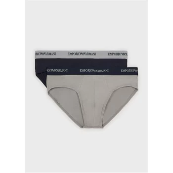 Emporio Armani 2 Pack Essential Briefs Grey/Blue Size L Men