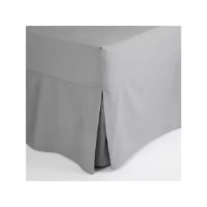 Belledorm Easycare Polycotton Percale 200 Thread Count Box Pleat Fitted Valance Sheet, Grey, Single