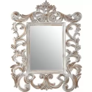 Premier Housewares - Antique Grey Fleur-De-Lis Wall Mirror