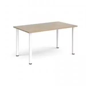 Rectangular white radial leg meeting table 1400mm x 800mm - barcelona