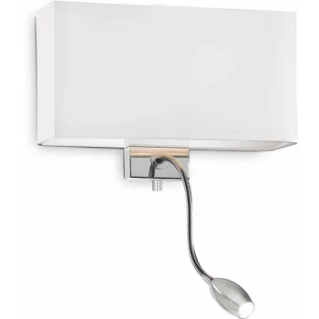 Ideal Lux Hotel - 1 Light Indoor Wall Light White, E27