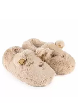 TOTES Novelty Faux Fur Bear Slipper - Multi, Size 3-4, Women