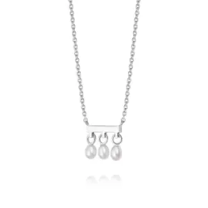 Daisy London 925 Sterling Silver Treasures Seed Pearl Trio Necklace Sterling Silver