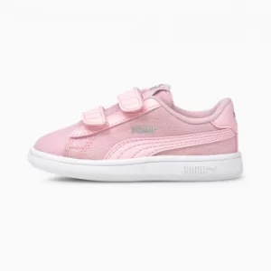 PUMA Smash V2 Glitz Glam Baby Girls Trainers, Pink Size 9 Shoes