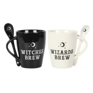 Witches and Wizards Couples Ceramic Mug and Spoon Set