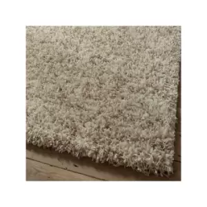 Vista 4803 Shaggy Round Rug, Cream, 133 x 133cm - Think Rugs