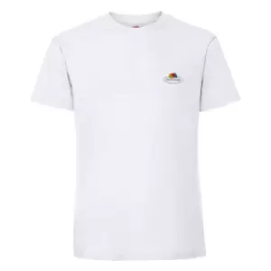 Fruit of the Loom Mens Vintage Small Logo T-Shirt (S) (White)