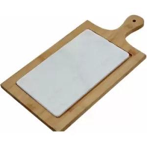 White Marble and Bamboo Cheese Board - Premier Housewares