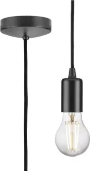 KnightsBridge 1.8m E27 Contemporary Pendant Set - Anthracite