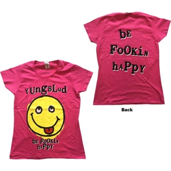 Yungblud - Raver Smile Womens Large T-Shirt - Pink