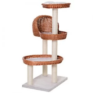 PawHut Cat Tree Orange, Grey 400 mm x 600 mm x 1100 mm