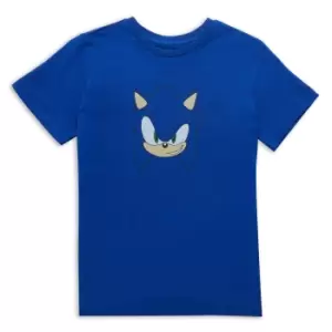 Sonic The Hedgehog Face Kids T-Shirt - Blue - 5-6 Years