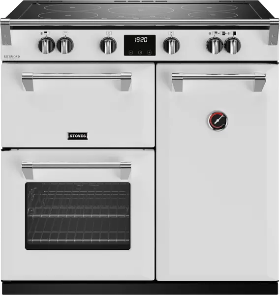 Stoves Richmond Deluxe ST DX RICH D900Ei TCH IWH Electric Range Cooker with Induction Hob - Icy White - A/A Rated