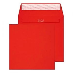 Creative Bright Coloured Envelopes Peel & Seal 160 x 160 mm Plain 120 gsm Pillar Box Red Pack of 500