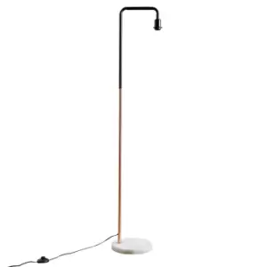 Talisman Black and Copper Floor Lamp With White Marble Base