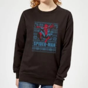 Marvel Spider-Man Womens Christmas Sweatshirt - Black