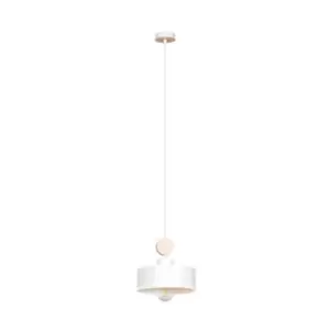 Tuniso White Slim Pendant Ceiling Light 1x E27