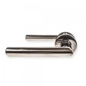 LocksOnline Neptune Stainless Steel Lever Door Handle on Rose