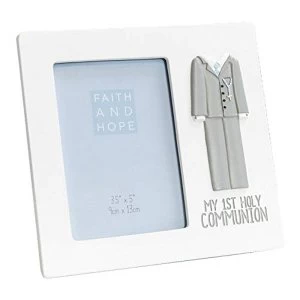 3.5" x 5" - Faith & Hope Grey Suit My 1st Communion Frame