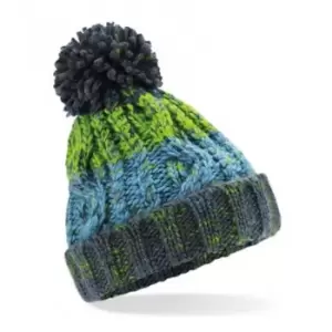 Beechfield Junior Corkscrew Pom Pom Beanie (One Size) (Electric Grey)