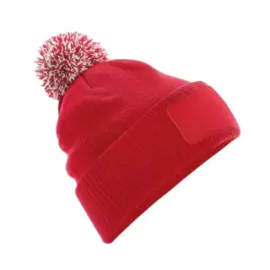 Beechfield Unisex Adults Snowstar Printers Beanie (One Size) (Classic Red/Off White)