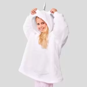 Dreamscene Kids White Unicorn Blanket Hoodie White